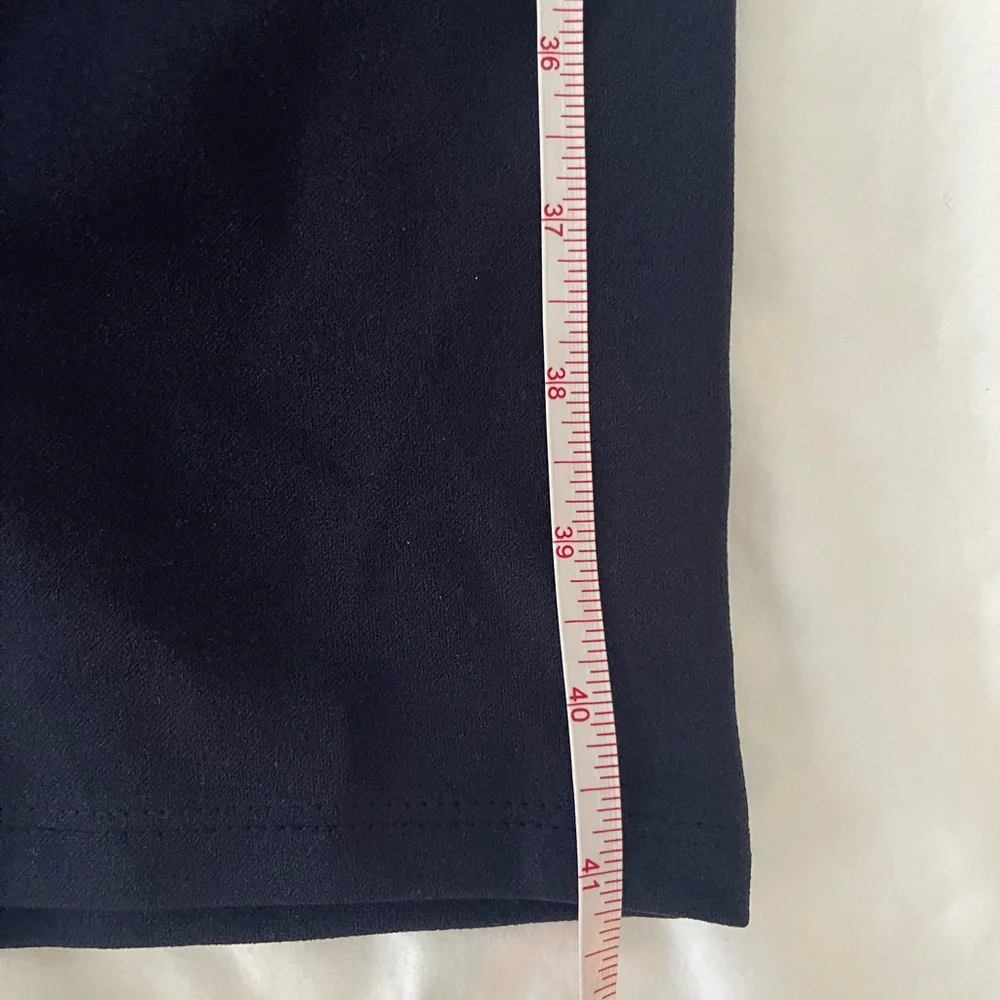 H&M Navy Wide-Leg High-Waist Trousers with Gold Buttons size medium - Picture 4 of 7